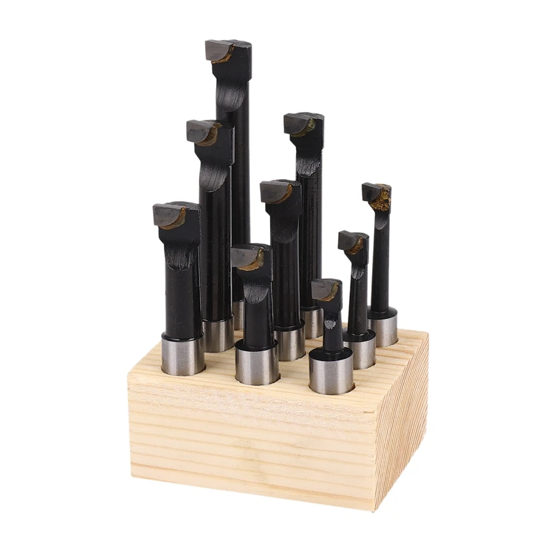 HOT-9Pcs Durable Hard Alloy Shank Boring Bar Set Carbide Tipped Bars 12Mm For 2 Inch 50Mm Boring Head For Lathe Milling
