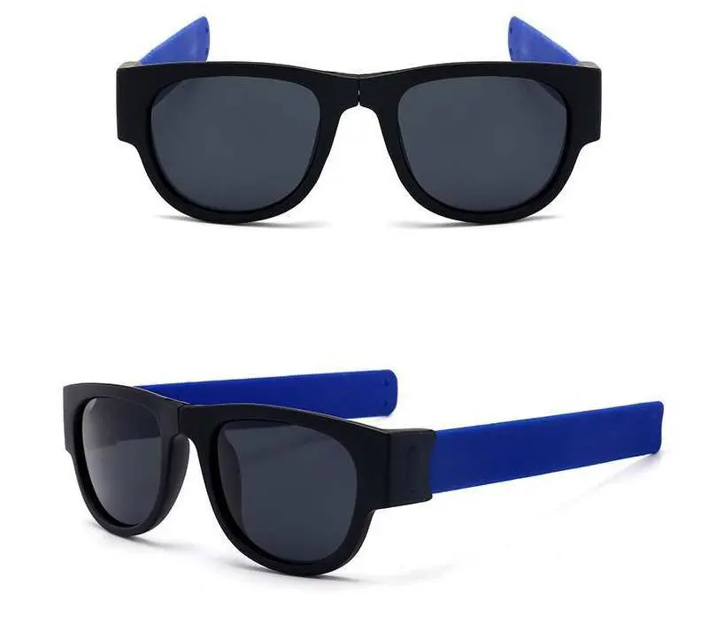 Необычные мужские Поляризованные наручные солнцезащитные очки, складывающиеся для женщин, рулонный браслет, тренд, складные солнцезащитные очки Slapsee