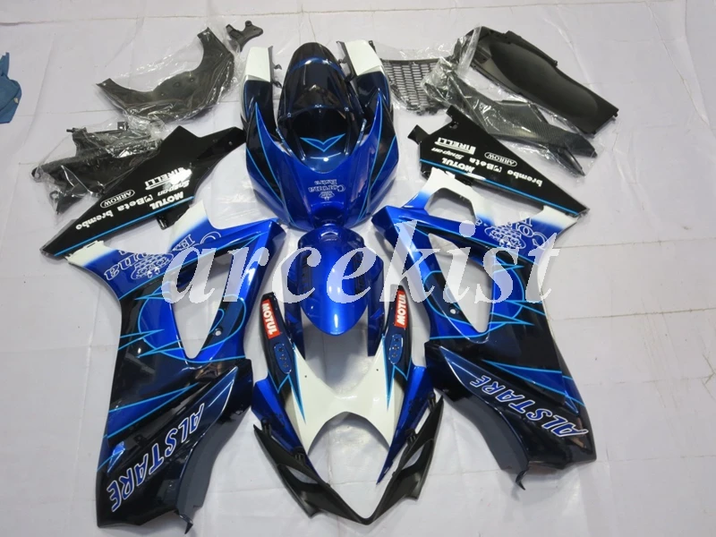 ABS мотоцикл обтекатели комплект подходит для Suzuki GSX-R1000 K7 2007 2008 GSXR1000 07 08 кузов набор синий
