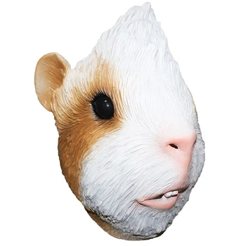

Guinea Pig Latex Animal Mask Cavia Porcellus Halloween Costume Mouse Rat Headwear Party Disguise