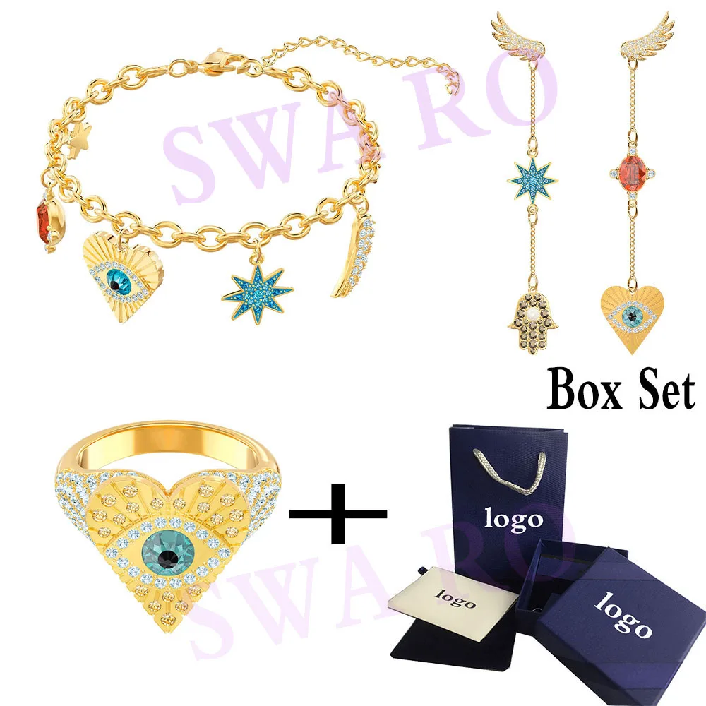 SWA Fashion Unique Original New LUCKY GODDESS Set Combination of Gorgeous Crystal European Women Lucky Body Jewelry Gift