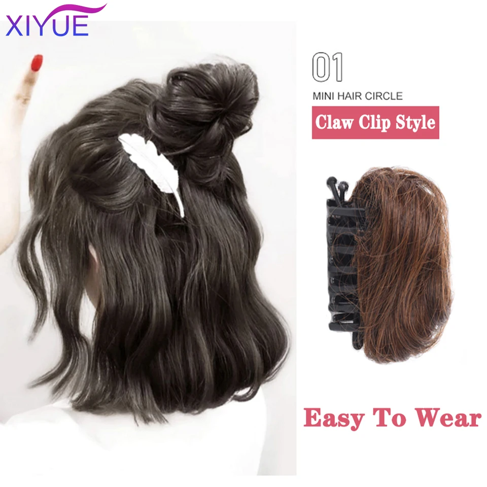 XIYUE Women's Hair Buns Synthetic Curly Chignon Ombre Claw Hair Messy Buns Updo claw Clip In Hairpiece For Women 3