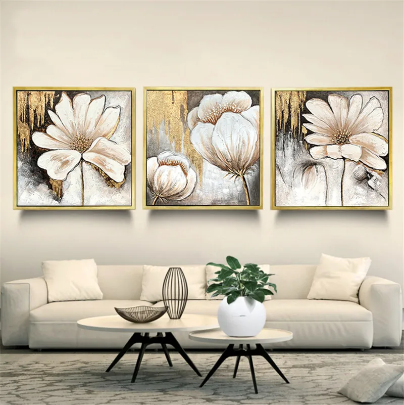 Günstige 3 Panels Leinwand Malerei moderne auf die wand Bild wohnzimmer und schlafzimmer kunst dekorative bilder blume gemälde Keine Rahmen