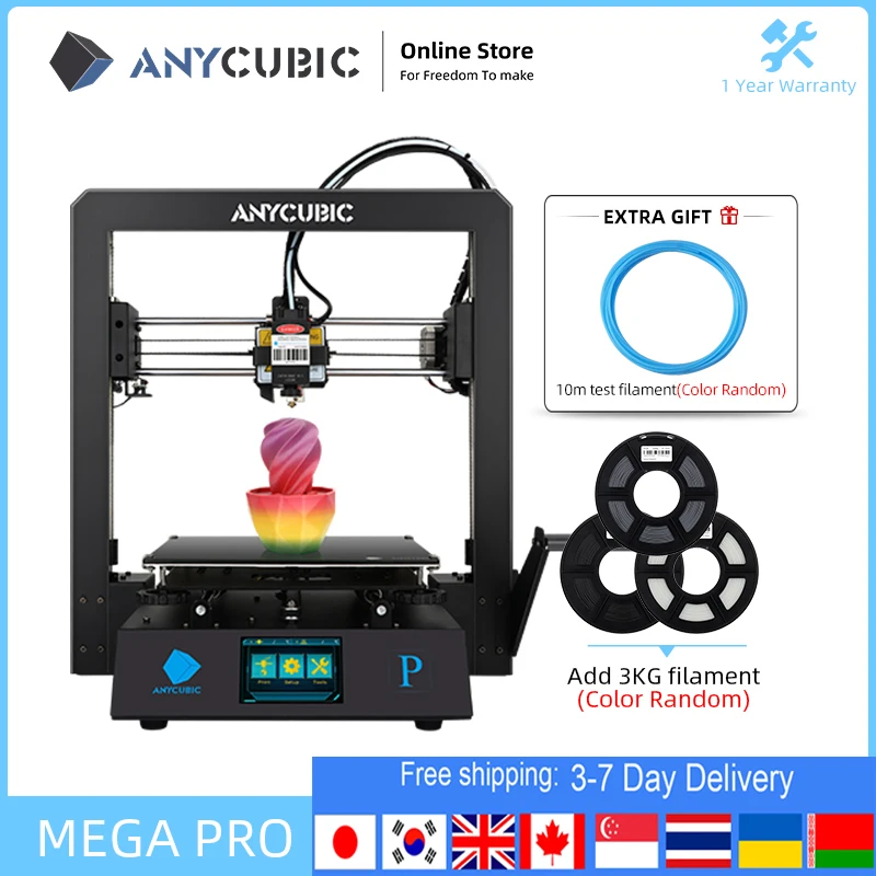 3D-принтер ANYCUBIC Mega Pro устройство для печати FDM лазерная гравировка сенсорный экран