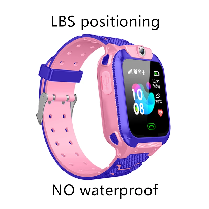 Новые детские часы с трекером Q12 LBS водонепроницаемые с камерой IOS Android Многофункциональные цифровые наручные часы детский подарок Q12 TD27 - Цвет: no waterproof pink