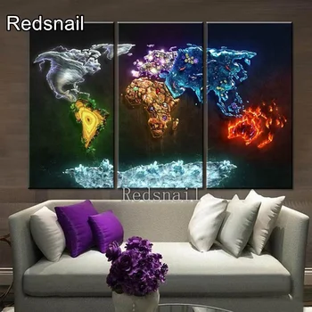 

new arrivals DIY Diamond Painting Kits Full Square Diamond Embroidery Colorful World Map Mosaic Bedroom decor 3 PCS TT2617