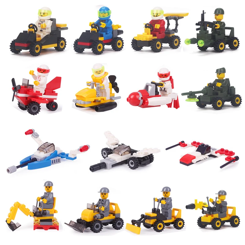 

Original Mini Building Blocks Construction Racing Car Vehicle Spaceship Compatible With legoingly Figure Toy For Children Gifts