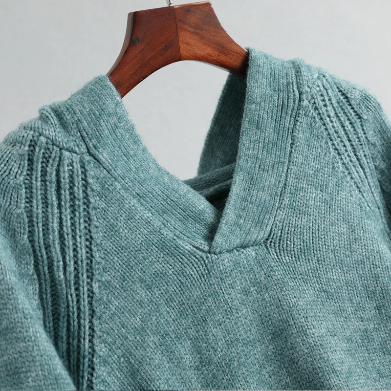 Вязаный свитер женский с капюшоном вязаный пуловер Повседневный женский пиджак трикотаж уличная Свитера Женская одежда Pull Femme
