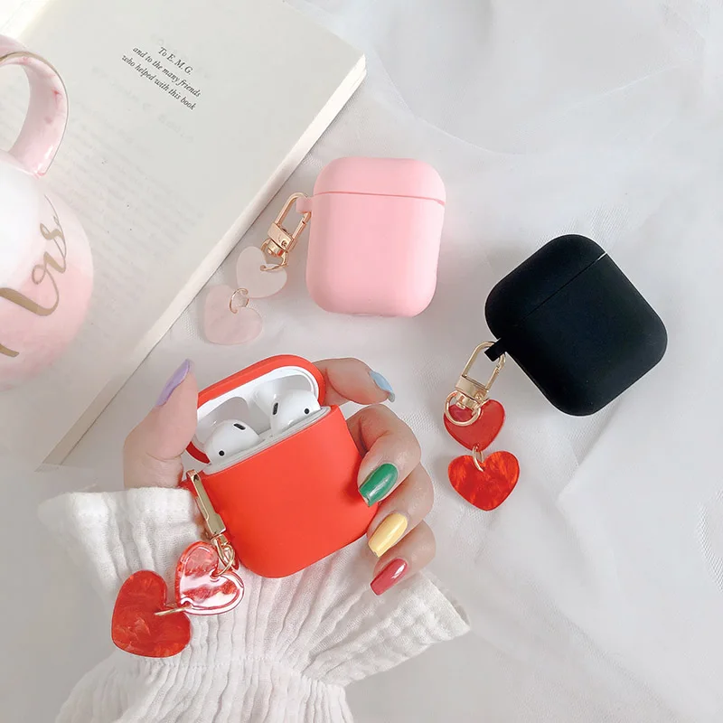 

Earphone Case for AirPods 2 3 Case with Love Heart Silicon Cover Bluetooth Wireless Headphone Cases for i12 i13 i20 i30 TWS