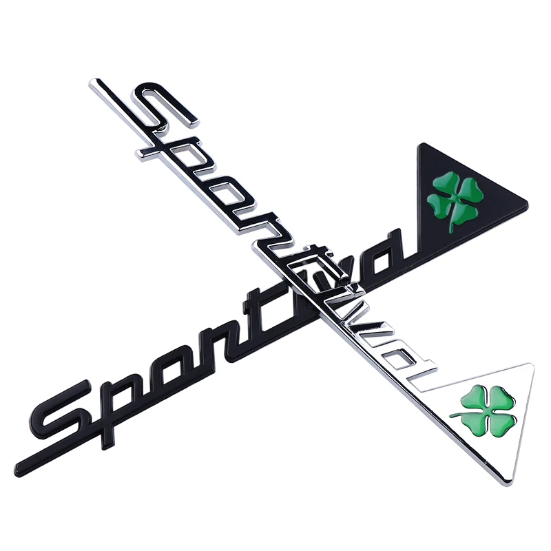 Автомобильный 3D металлический значок Sportiva Quatrefoil Green Delta эмблема наклейка для Alfa