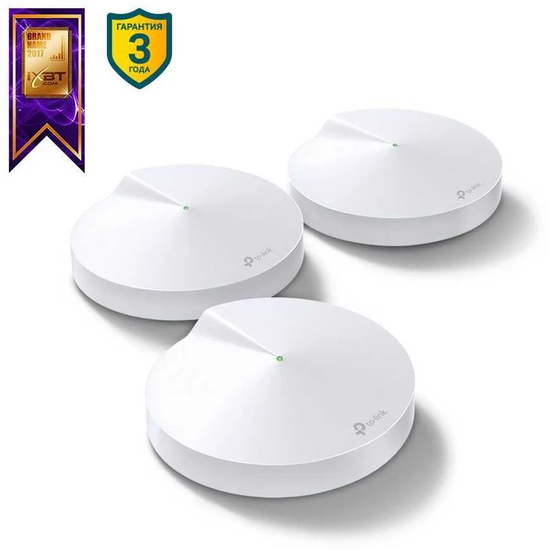 Бесшовный Mesh роутер TP-Link Deco M9 Plus(DECO M9 PLUS(3-PACK) AC2200 10/100/1000BASE-TX(упак.:3