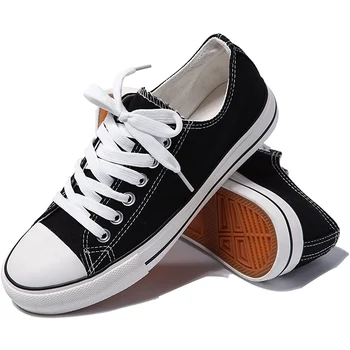 

Men Womens Fashion Low Top Lace Up Canvas Shoes Comfortable Breathable Plimsolls Women Sneakers Female Casual Shoes Size 35-44