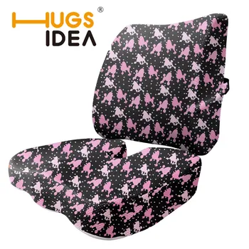 

Printing Poodle Dog Orthopedic Hemorrhoid Seat Cushion Lumbar Pillow 2in1 Office Chair Comfort Seat Pad Cushions Customizable