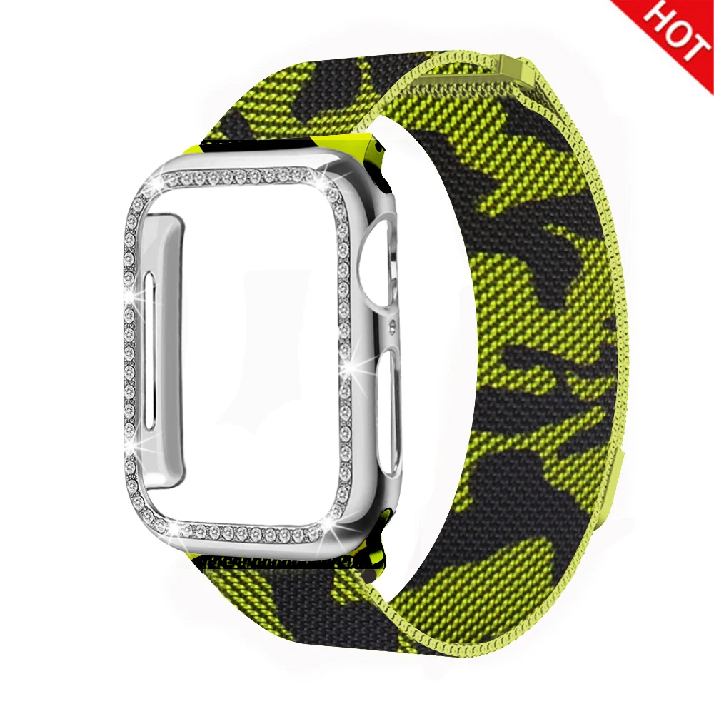Jungle Миланский ремешок для наручных часов Apple Watch 38 мм, 42 мм, iwatch, версия 5/4/3/2/1 нержавеющая сталь чехол+ ремень для 5 серии 40 мм 44 аксессуары - Цвет ремешка: Jungle