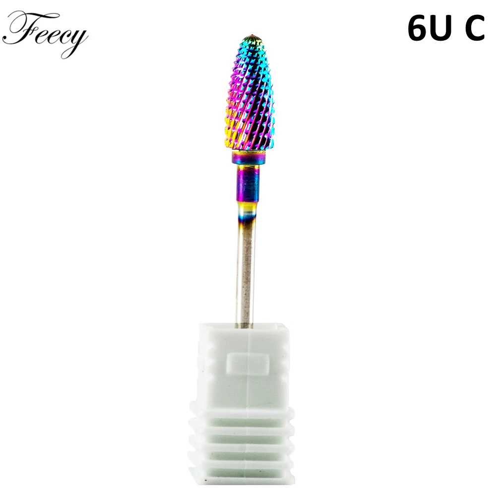 Feecy 6U C Фреза для маникюра, электрические фрезы, сверла для ногтей, синие вольфрамовые карбидные принадлежности для аппаратной обработки кутикулы, Полировка Ногтей, инструменты для дизайна ногтей - Цвет: Feecy 6U C