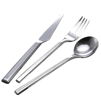 

German Silver Tableware Set Stainless Steel Tableware Dinner Sets Dishes Reusable Spoon Couverts De Table Kitchenware BD50CJ