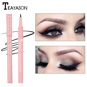 

New 1pc Brand Makeup Black Eye Liner Liquid Pencil Quick Dry Waterproof Black Double-ended Makeup Stamps Wing Eyeliner Pencil