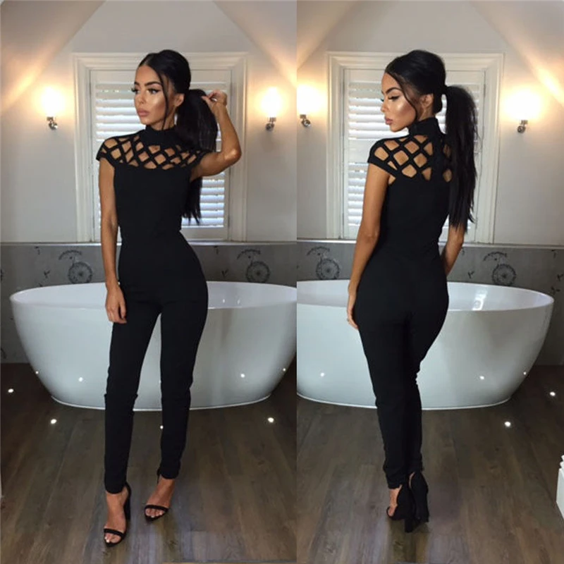 New Fashion Women Casual Short Sleeve Hollow Out Jumpsuits Bodysuit Romper Jumpsuit Long Pants New Fashion Women Casual Short Sleeve Hollow Out Jumpsuits Bodysuit Romper Jumpsuit Long Pants
