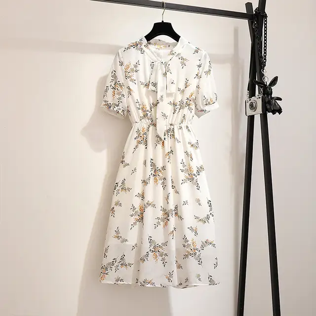 loose chiffon dress white