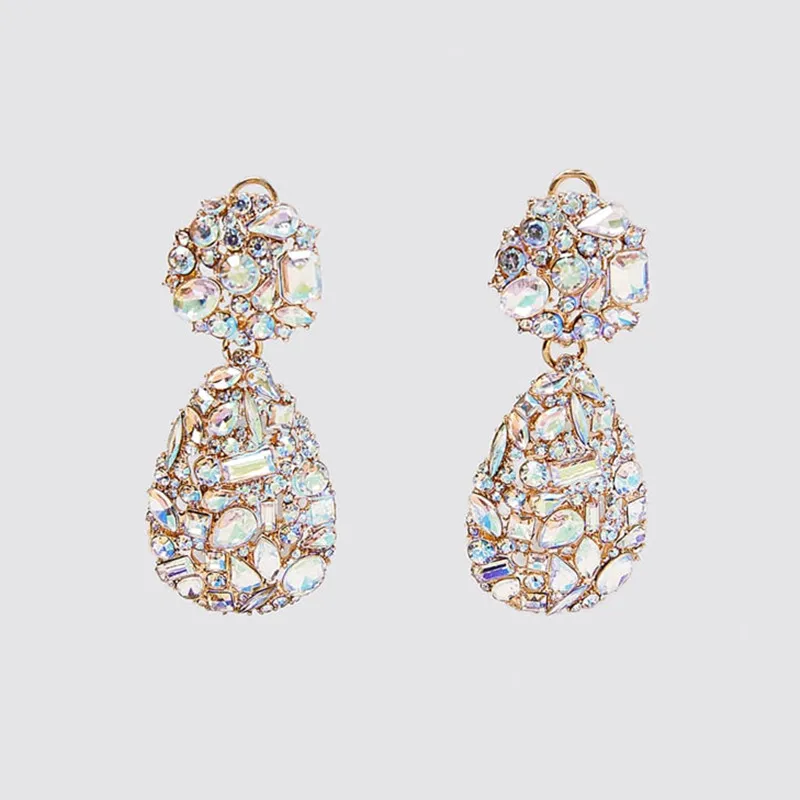 Женские свадебные серьги с черными кристаллами, Boho, имитация жемчуга, геометрический бант, подарки для девушек - Окраска металла: 3