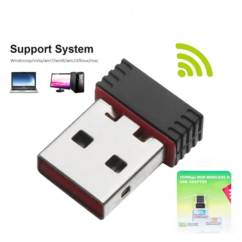 Мини USB WiFi адаптер 150 Мбит/с Wi-Fi адаптер для ПК USB Ethernet WiFi Dongle 2,4G сетевая карта Antena Wi Fi приемник