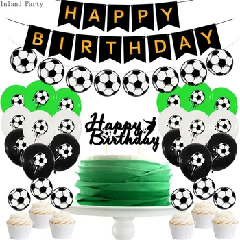 

Football Theme Balloons Banners Cake Toppers Birthday Party Decorations Kids Boy World Cup Soccer Party Supplies Helium Globos
