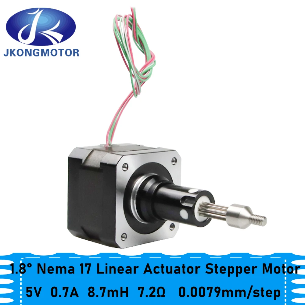 Jkongmotor Бесплатная доставка 2-фазный 5 в 0.7A Nema 17 гибридный невыпадающий линейный