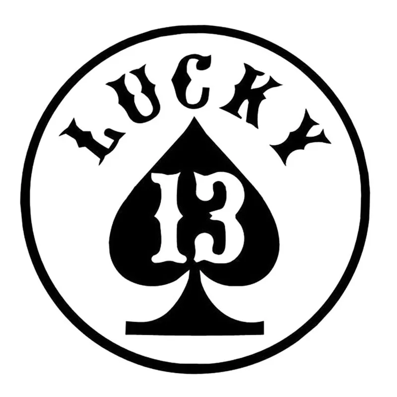 12.5*12.5CM LUCKY 13 Spades Car Sticker Decal Funny Motorcycle Decorative Personality Styling | Автомобили и мотоциклы