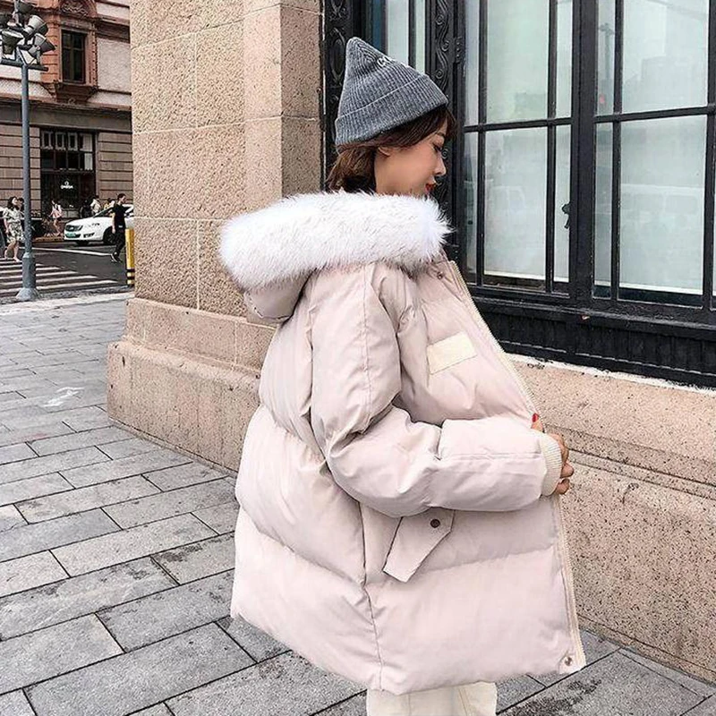 

New Arrival Winter Fashion Women Warm Bread Cotton Padded Loose Thick Winter Jacket Ladies Parkas Casual Hooded Coat D301