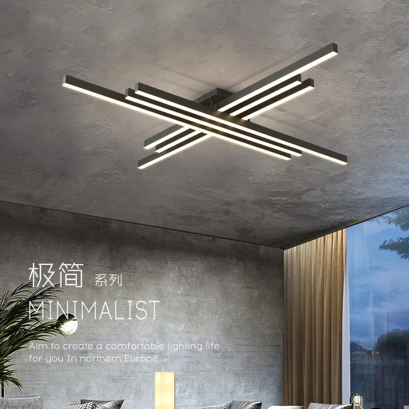 Modern Nordic LED chandelier with remote control LED ceiling chandelier living room dining room kitchen bedroom black light