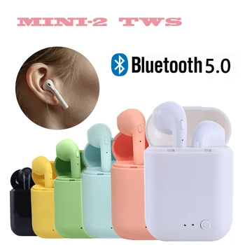 

TWS Mini-2 wireless Bluetooth 5.0 headset with (microphone and charging box), (Wireless Headphones) PK i7s i9s i12s