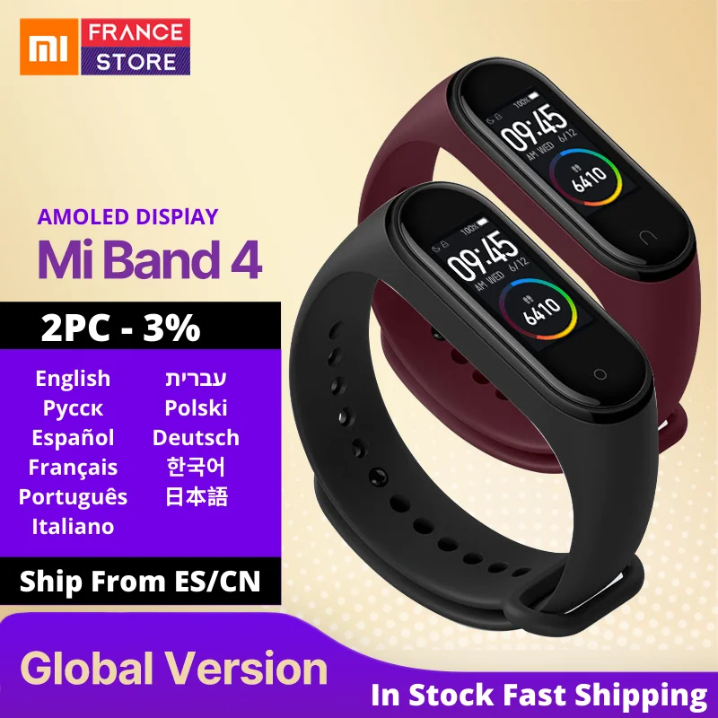 XIAOMI Mi BAND 4 Глобальная версия Смарт часы фитнес браслет трекер сердечного ритма