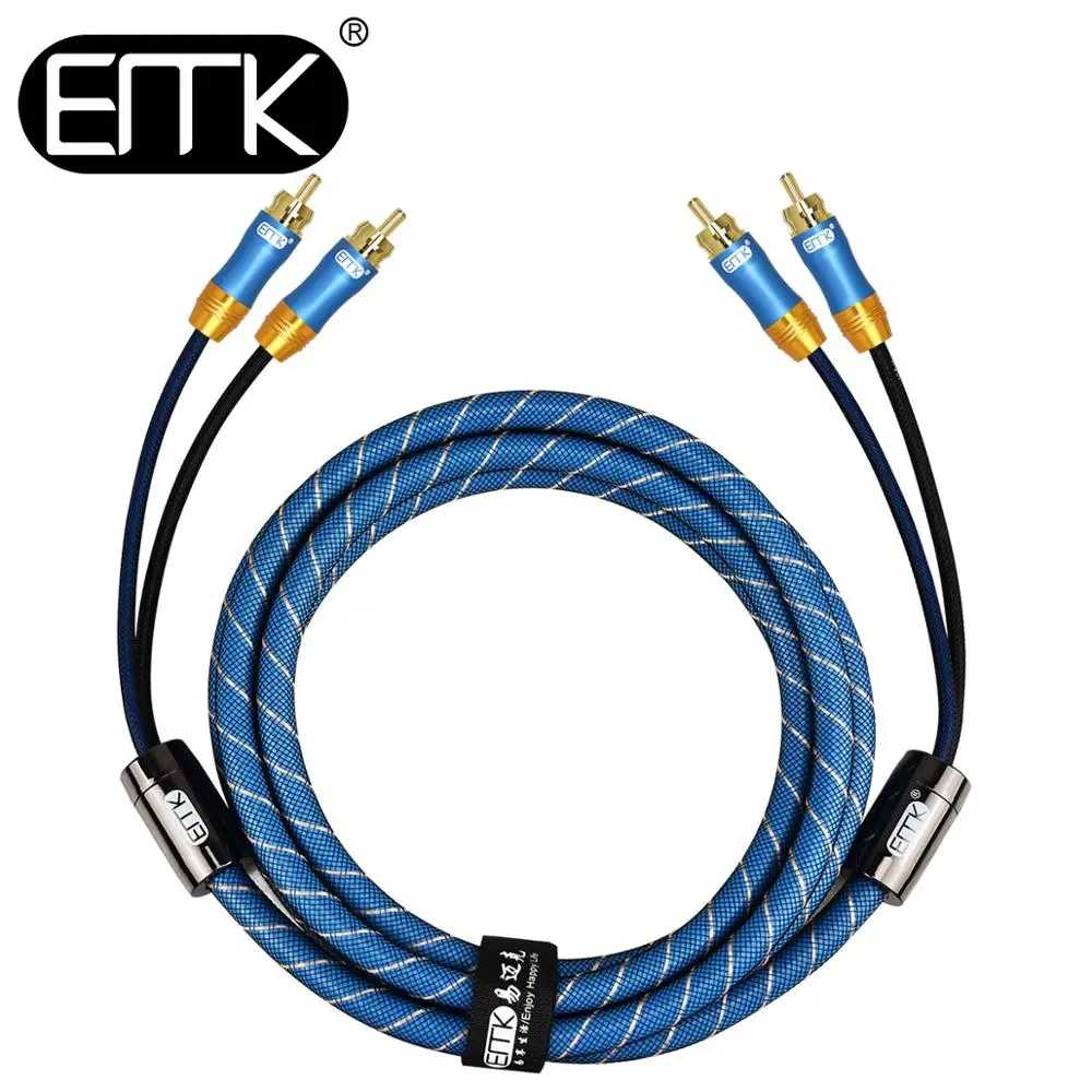 EMK 2RCA на 2 RCA штекер-штекер коаксиальный кабель RCA на RCA аудио кабель 2 м 3 м 5 м Hifi для домашнего кинотеатра DVD ТВ усилитель CD Soundbox