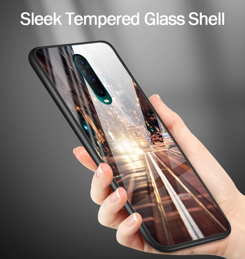 Phone Case for OPPO R15X R17 Pro A3S A39 A57 A59 A7X A9 Tempered Glass Cover Reno10x Zoom F1S F9 F11 Find K1Shockproof Hard Capa