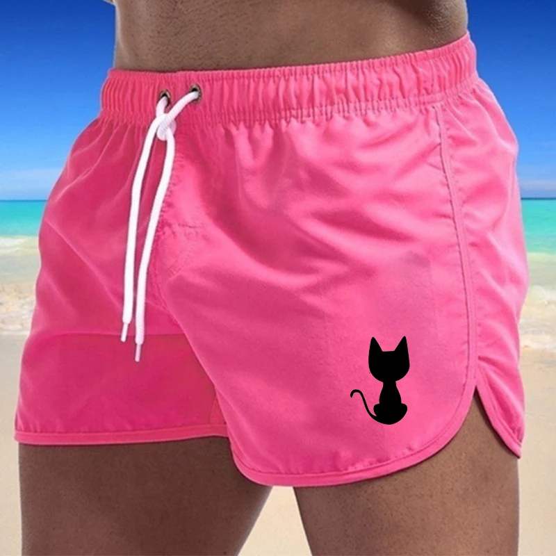 best casual shorts Cat Back View Printing Men's Board Shorts Summer Sport Casual Fitness Breathable Jogging Male Tracksuit Short Pants S-3XL smart casual shorts