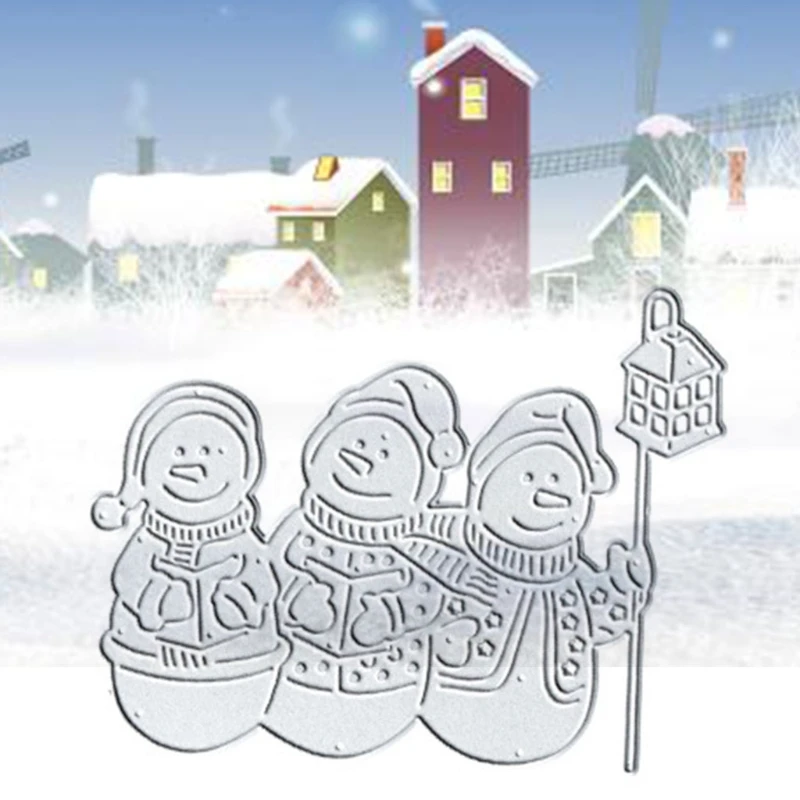 

Three Christmas Little Snowmen Carbon Steel Cutting Dies DIY Scrapbooking Photo 57BB