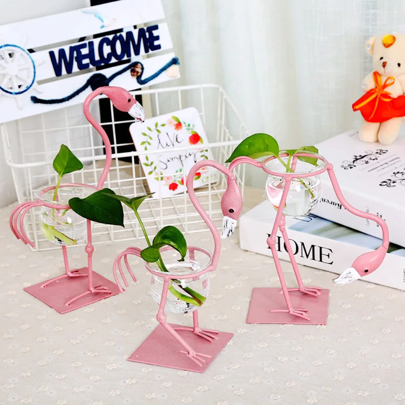 Europe Flamingo Model Water Planting Flower Home Figurines Miniatures Ornaments Furnishing Crafts Decoration Accessories Gift | Дом и сад