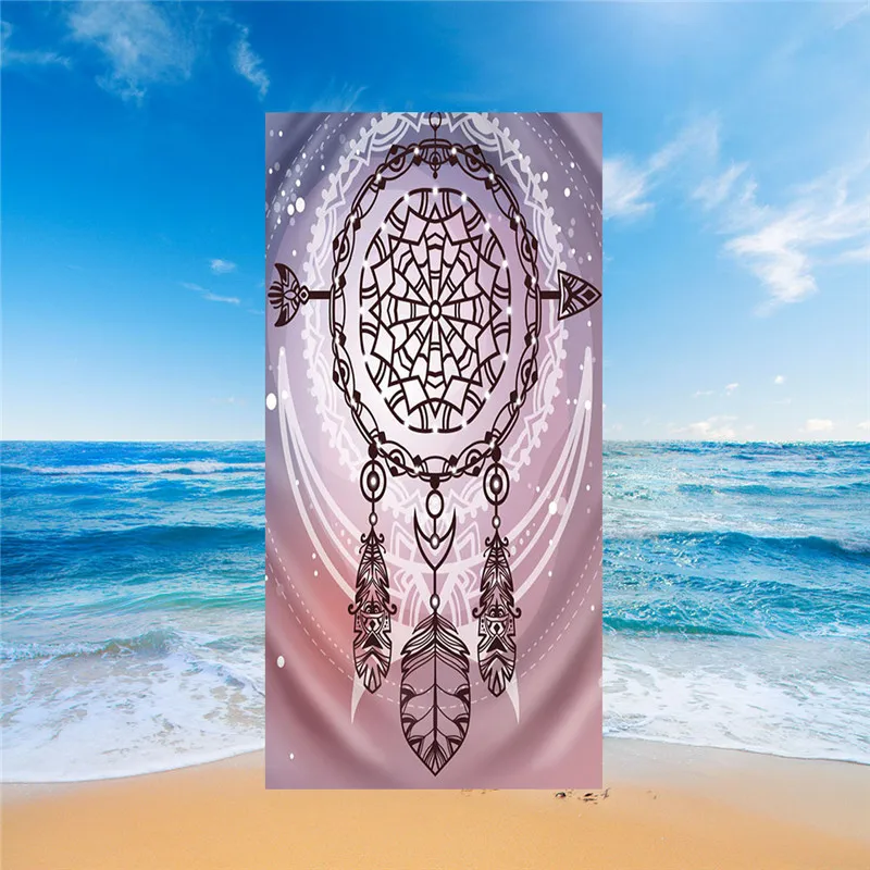 

The new fringed beach towel rectangular retro hand-painted microfiber printing seaside swimming pool beach towel bath towel