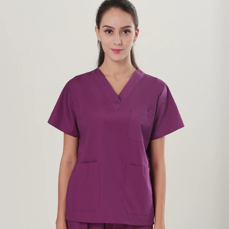 Grape Purple women Наборы для ухода за кожей, Uniforme, медицинский, Hombre, скрабы, медицинская форма для мужчин и женщин, одежда для больниц, Хирургическая Одежда, костюм Enfermera - Цвет: Grape Purple women