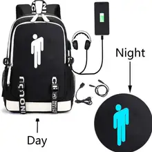 Billie Eilish рюкзак светящиеся подростковые школьные сумки для учеников usb рюкзаки для ноутбука для мальчиков детская классная книжная сумка mochila