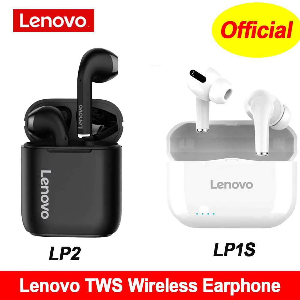 Оригинальные беспроводные Bluetooth наушники Lenovo LP1S TWS Спортивная гарнитура стерео