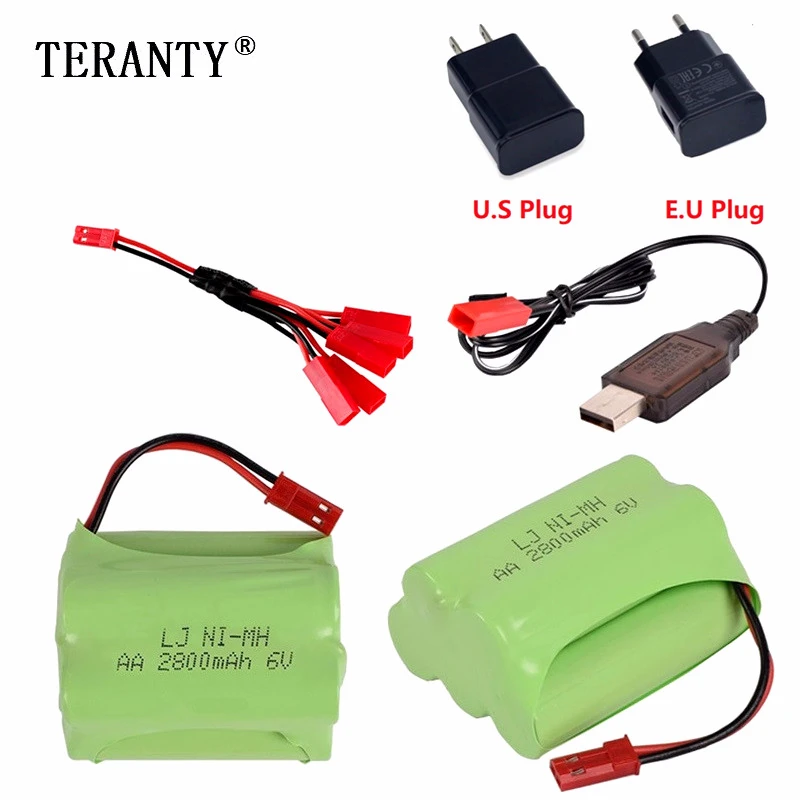 6v 2800mah перезаряжаемая батарея + зарядное устройство для Rc игрушки автомобили