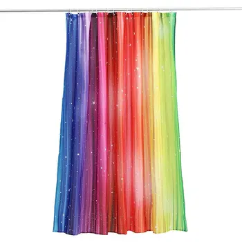 

Shower Curtain Home Decoration Washroom Polyester Waterproof Fashion Colorful Rainbow Printed For Bathroom Hotel Gift With Hook