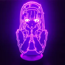 Lampe led 3d thème zéro deux personnages, cadeau idéal pour la chambre d'un enfant ou d'une fille 