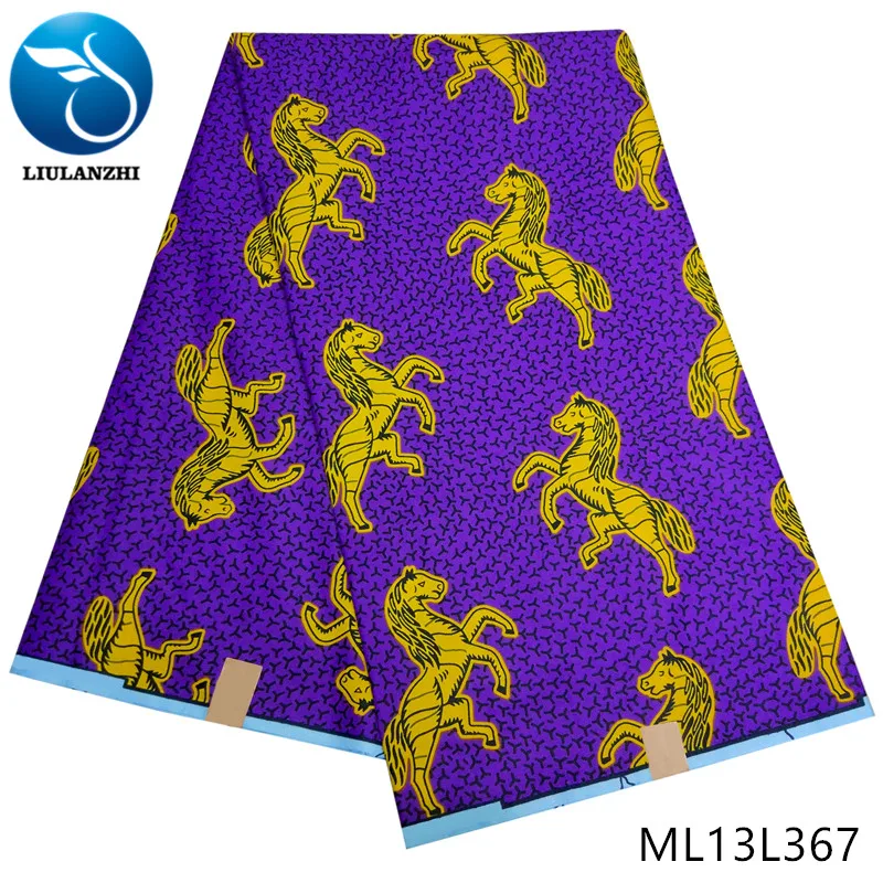 ML13L367 LIULANZHI African wax fabrics New arrival multicolor printing ankara wax fabric for dress 6yards polyester wax ML13L357-ML13L374 - Цвет: ML13L367