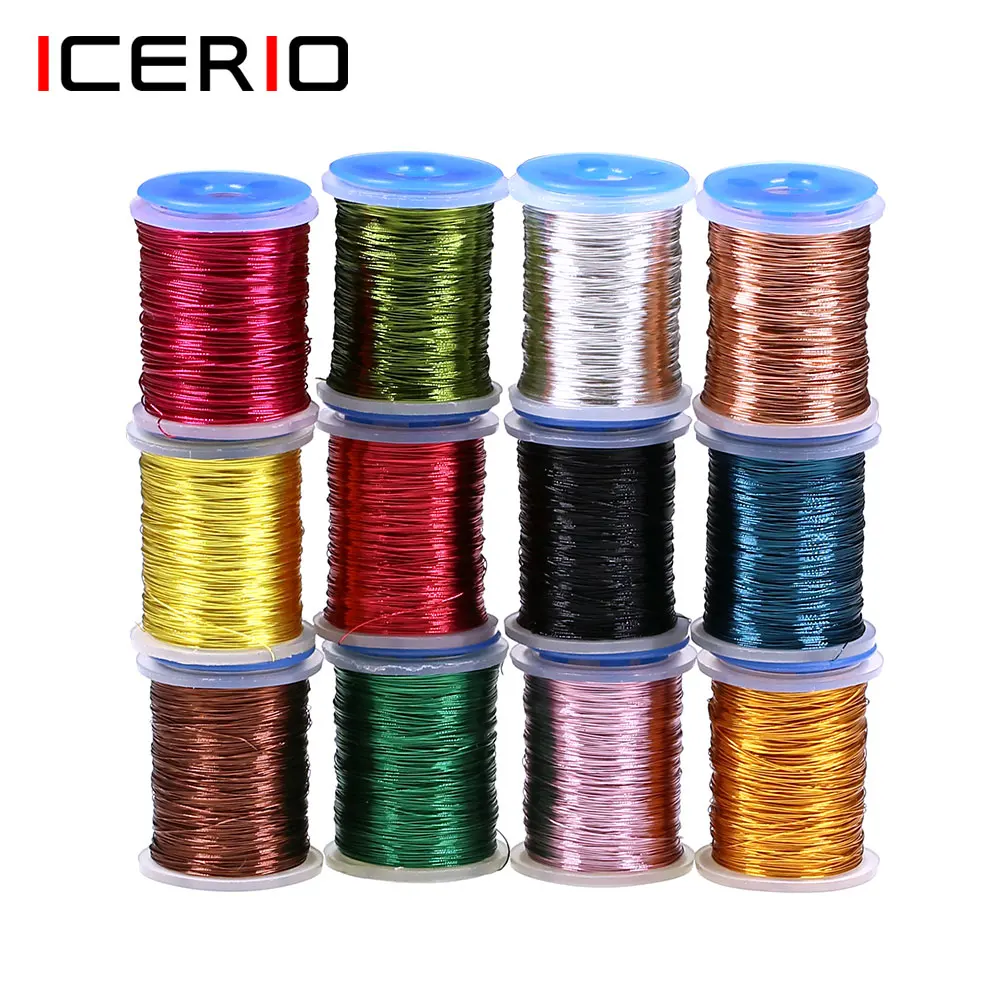 Icerio 0.2 Millimetri Fly Tying Corpo Filo Di Rame Tondo Ninfa Cicalini Moscerino Streamer Dry Flies Lure Tying Materiali