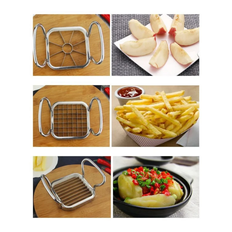 

Vegetable Fruit Cutter - Vegetable Fruit Slicer Cutter - Potato Chips Cutter - 5PCS Stainless Steel Vegetable Fruit Cutter Shred