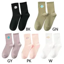 THINKTHENDO Harajuku женские милые Мультяшные носки с вышивкой в стиле хип-хоп