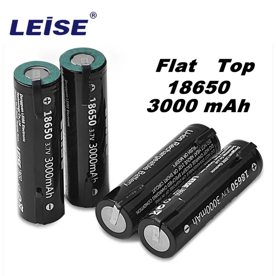 

2019 New Leise 18650 3000mah 3.7V Flat Top Li-ion Lithium Original Rechargeable Battery with Welding Nickel Sheet For Power Bank