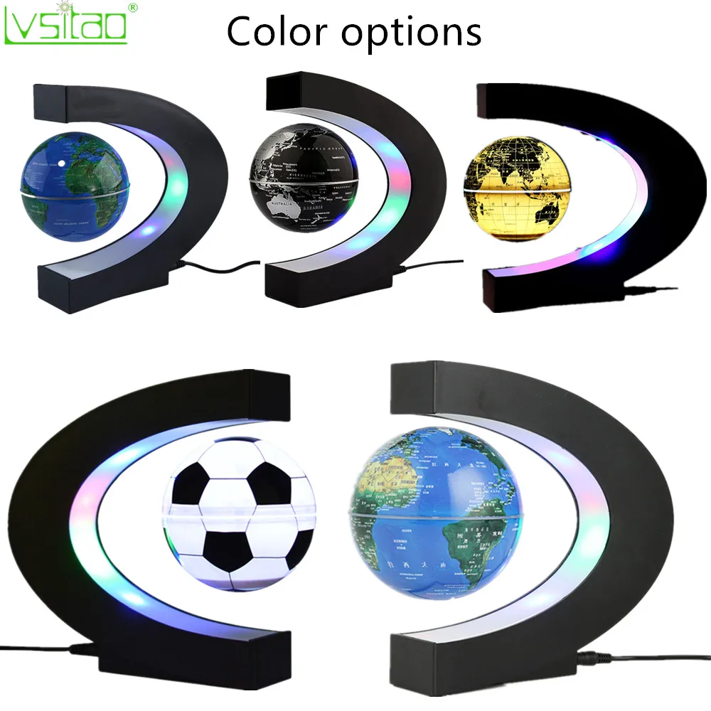 Магнитная левитация плавающая Карта мира Глобус вращающийся цветной светодиодный светильник Ночной светильник " модные подарки украшение дома настольные лампы